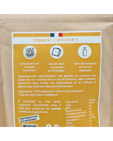 Graine de chanvre alimentaire bio - La Vilaine Graine